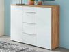 Mobistoxx TOLDO Commode 2 portes 4 tiroirs chêne navarra/blanc brillant
