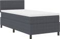 vidaXL Boxspring bed Donkergrijs en Wit 80 x 200 cm Corduroy stof