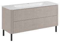 3E 3xE living.com 3xE living Badkamerkast 120, Kasjmier, met wastafel, poten zwart, 120,7 x 44,4 x 64,9 cm