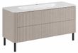 3E 3xE living.com 3xE living Badkamerkast 120, Kasjmier, met wastafel, poten zwart, 120,7 x 44,4 x 64,9 cm