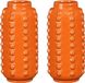 Mica Decorations Vaas - 2x - Boaz - Gebobbeld - Oranje - 18 x 8 cm