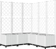 vidaXL Plantenbak met latwerk 120x120x136 cm polypropeen wit