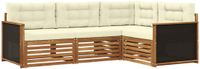 vidaXL - Buiten - bank - set - 4 - st - Natuurlijk - en - Crème - Polyester