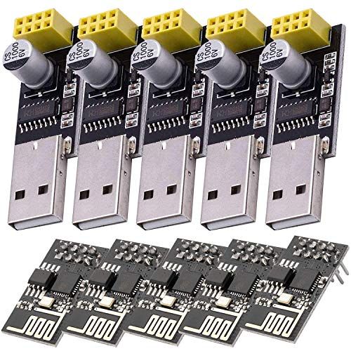 AZ Delivery 5 x ESP8266 ESP-01 met USB-Adapter Wlan WiFi-Module compatibel met Arduino Inclusief E-Book!