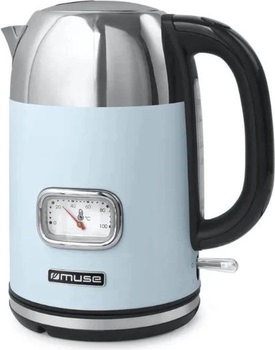 Muse MS-020 DV Draadloze elektrische waterkoker, 1,7 liter, pastel blauw
