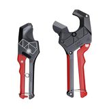 CCLife Buissnijder, kunststof, 42 mm en 32 mm, kunststof buissnijder met SK5-lemmet, ratelmechanisme voor PVC, PE en PPR buizen, handbuissnijder voor sanitair en bouw