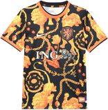 Nike Nederland Prematch Voetbalshirt Kinderen 2026-2028 Oranje Zwart Polyester Korte Mouw Unisex