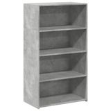 vidaXL Hoge kast, 70x41x124 cm, bewerkt hout, betongrijs