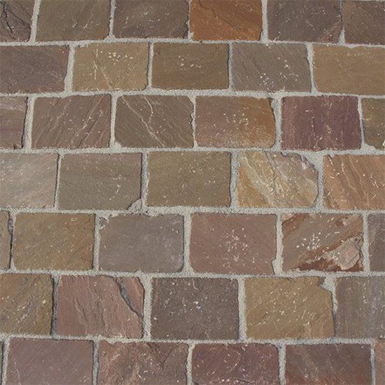 Merkloos Gardenlux TB gres Tavel 14 x 20 x 5/7 cm tuintegel Beige/Bruin/Grijs