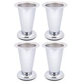 cyclingcolors 4 x meubelpoten, hoogte 100 mm, metaal, met verstelling, 15 mm, universeel, voor bank, kast, keuken, badkamer, glanzend chroom