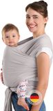 Laleni Draagdoek voor Pasgeborenen tot 15 kg in Katoen | Omslagdoek OEKO-TEX gecertificeerd | Newborn Babydraagzak 5,10m lang | Fysiologische Kinderdraagzak | Lichtgrijs