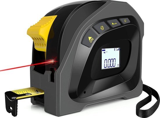 YONO Afstandsmeter Laser 40 Meter – Rolmaat 5 Meter – 2in1 Digitaal – Zwart