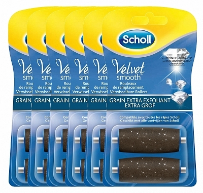 Scholl Velvet Smooth Verwisselbare Rollers Diamantkristallen 2x Extra Grof Voordeelverpakking