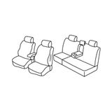 Set Superior Set Stoelhoezen - Grijs/Zwart - Compatibel met Toyota Hilux Pick-Up (06/16>09/20)