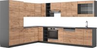 Vicco Hoekkeuken Fame-Line, Goudkleurig Eiken/Antraciet, 347 x 257 cm, WB Antraciet