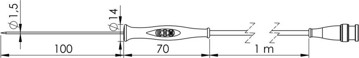 GREISINGER GF 1T-E1.5 Insteeksensor -70 tot 250 °C Sensortype Pt1000