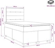 vidaXL Boxspringbed met matras, hoofdeinde, Taupe, 120 x 200 cm, Stof
