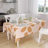 Bonamaison Tafelkleed, Anti-Mold, Sneldrogend, Waterdicht, 100% Polyester Tafellaken, Oranje, gebroken wit, 140 x 160 Cm - Ontworpen en Vervaardigd in Turkije