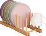 Merkloos Relaxdays Afdruiprek Bamboe - Bordenhouder Keuken - Servies Drogen - Ruimtebesparend Design - 12x34x12.5 cm - Natuurlijk