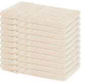 Lavea® Set van 10 washandjes 15x21 cm van 100% katoen badstof – Zacht & absorberend – Ideaal voor thuis, hotel, spa en baby – Crème