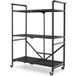 COAST Serveerwagen met 4 wielen - Inklapbaar - Zwart - 72,5 x 33 x 93,5 cm
