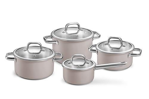 Tescoma 780111 Delight Taupe pannenset met deksel, 8-delig