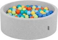 KiddyMoon Ballenbad 90x30cm/300 ballen ∅ 7cm, Lichtgrijs: Lichtgroen/Oranje/Turquoise/Blauw/Babyblauw/Geel