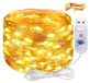 Guirlande lumineuse USB, 2 mètres de long, 20 LED blanc chaud, fonction minuterie, fil de cuivre