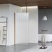 Fortifura Galeria inloopdouche - 60x200cm - ribbelglas - plafondarm - PVD - geborsteld koper