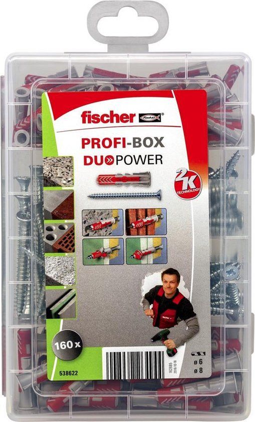 Fischer Profi-Box DuoPower pluggen met schroeven - 160-delig - 538622