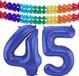Folat Ballon d'anniversaire en aluminium - 45 ans - bleu - 86 cm