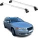 Omac Barres De Toit Transversales Certifiées Tüv Pour Volvo V70 Iii 2008-2016 – Verrouillables (4 Antivols) – Charge Max 100 Kg – Sangle Inox + Protection Caoutchouc Argent