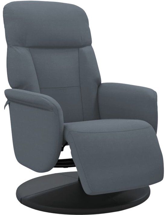 vidaXL Fauteuil met voetensteun, verstelbaar, fluweel, donkergrijs
