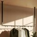 CLP Fenton Kledingstang - kledingstandaard - kledingroede - garderobestang - kleding stang - voor plafondmontage - met 12 haken - zwart