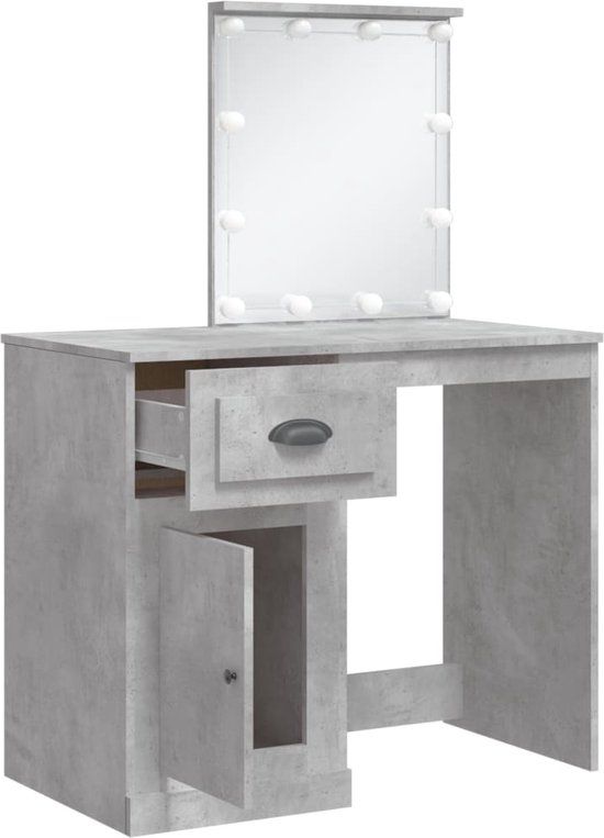 vidaXL Kaptafel met LED-verlichting, 90x42x132,5 cm, Betongrijs