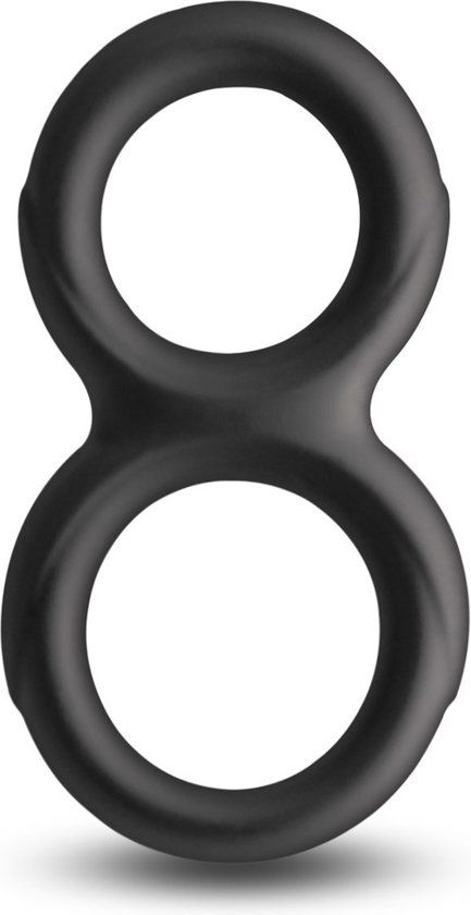 NS Novelties Renegade - Twofold - Dubbele Siliconen Cockring - Zwart