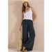 Pantalon taille haute et jambes larges coupe décontractée
