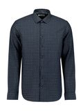 No Excess Overhemd donkerblauw / aardetinten / wolwit