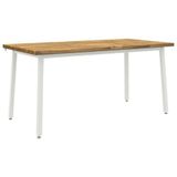 vidaXL Vierkante Eettafel 160 x 80 x 75 cm Massief Acaciahout Wit