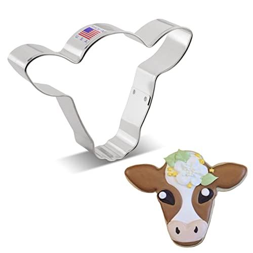 Ann Clark Cookie Cutters Schattige koe/stuurgezicht koekjessnijder, 11,43 cm