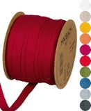 Halbach Seidenbänder Katoenen lint, 10 mm x 30 m, geweven lint, 100% katoen, linten voor knutselen, per meter, stoffen tape voor decoratie, doe-het-zelf knutselen, biaisband, naaiwerk, kleur: wijnrood