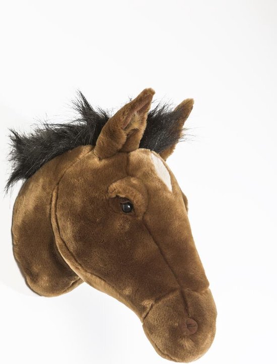 Wild & Soft - Wanddecoratie dierenkop pluche paard bruin Scarlett