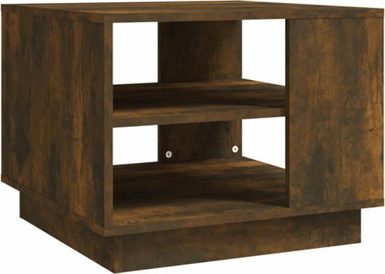 VidaXL Salontafel 55x55x43 cm bewerkt hout gerookt eikenkleurig