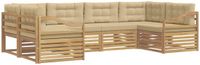 vidaXL - Hoek loungeset - 6 zitplekken - Wit en Beige - Polyester
