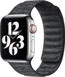 By Qubix - Denim Nylon Bandje - Zwart - Geschikt voor Apple Watch 44mm / 45mm / 46mm / 49mm