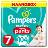 Pampers Baby-Dry Pants Maat 7, 17+kg, 104 Broekjes