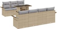 vidaXL Tuinbank Set 8-delig Beige Poly Rattan
