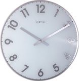 NeXtime Wandklok 43 cm Glas Wit 'Reflect'