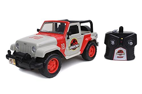 Jada Toys Jada - Jurassic Park Jeep Wrangler 1:16 met afstandsbediening, 2-kanaals