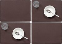 Wicotex luxe Sets van 6 placemats - effen - bruin - 43 x 30 cm
